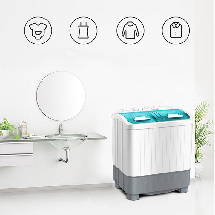 Máy giặt mini 2 lồng AUX giặt 8kg quần áo - Máy giặt mini 2 lồng phù hợp với không gian nhỏ gia đình, sinh viên AN HOME