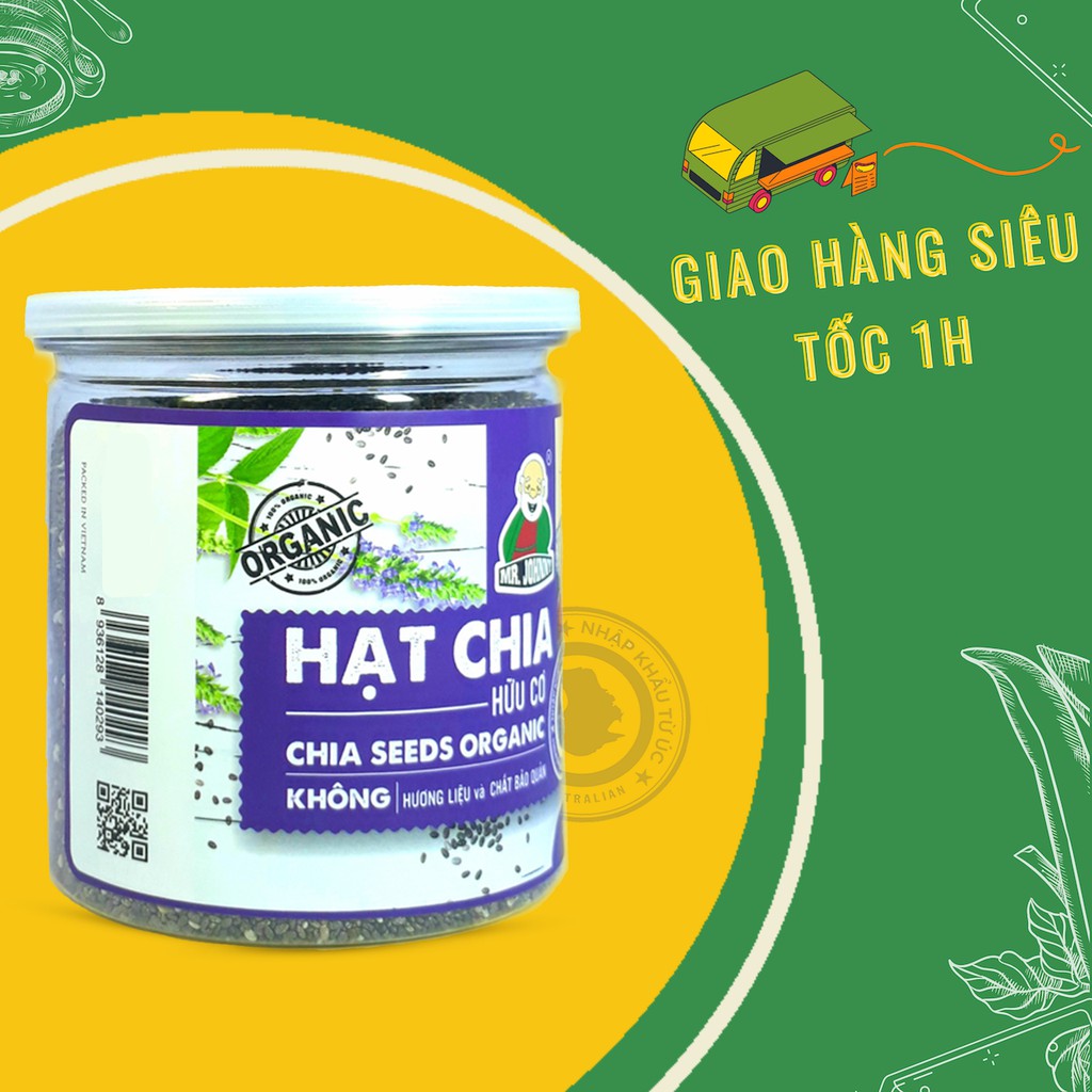 Hạt chia Peru hữu cơ mr Johnny - nhập khẩu Nam Mỹ, hộp nhựa cứng giúp bảo quản tốt [true SEED hcm]