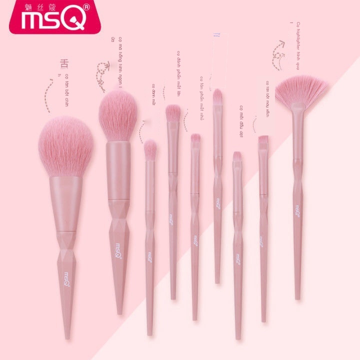 Bộ cọ trang điểm thái hạt lựu MSQ / Meisikko 9 củ cải trọn bộ cọ phấn nền dạng bột lỏng cọ phủ bóng mắt công cụ làm đẹp