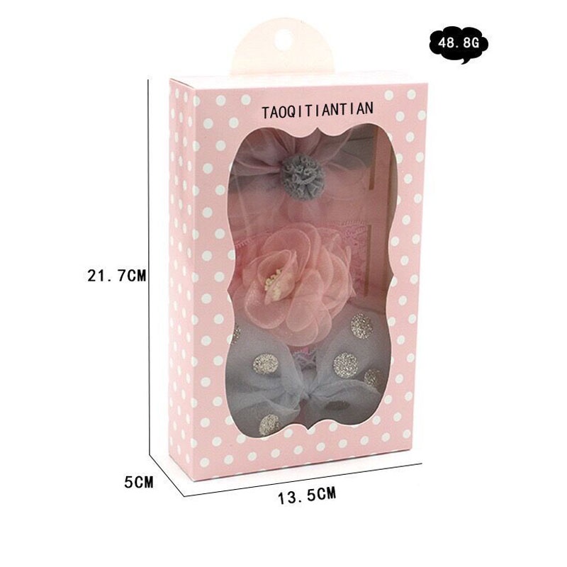 Băng đô turban cài đầu cho bé gái Hạ Băng Designs set 3 chiếc xinh xắn đáng yêu