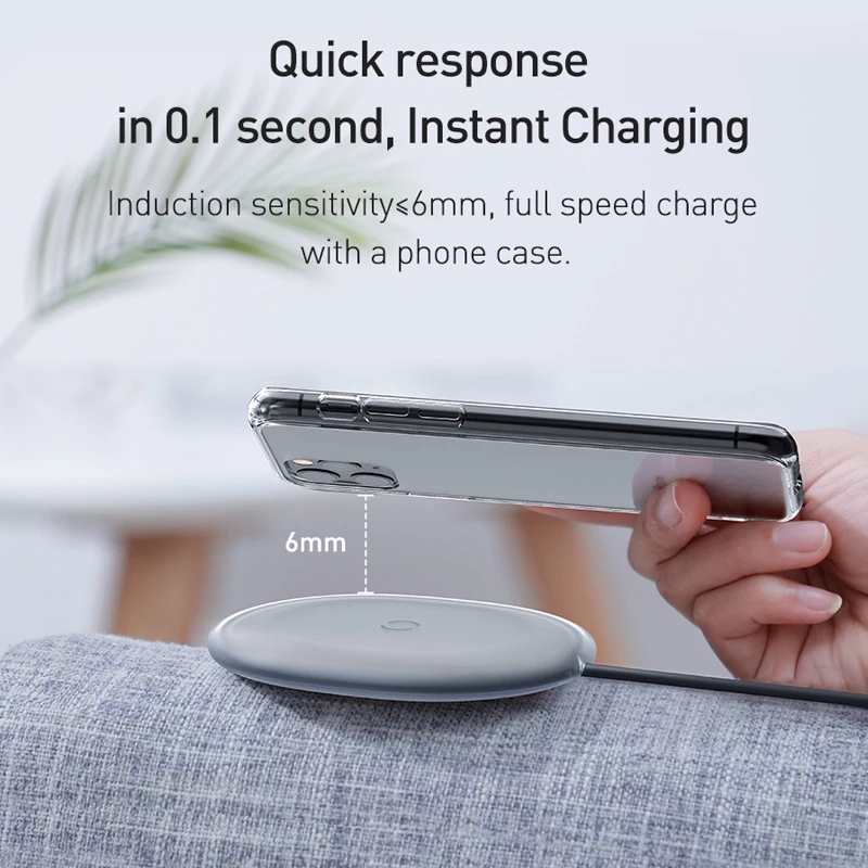 Đế Sạc Pin Không Dây Baseus 15W Hỗ Trợ Sạc Nhanh Theo Tiêu Chuẩn Qi Cho Iphone / Airpods Pro /Huawei / Xiaomi