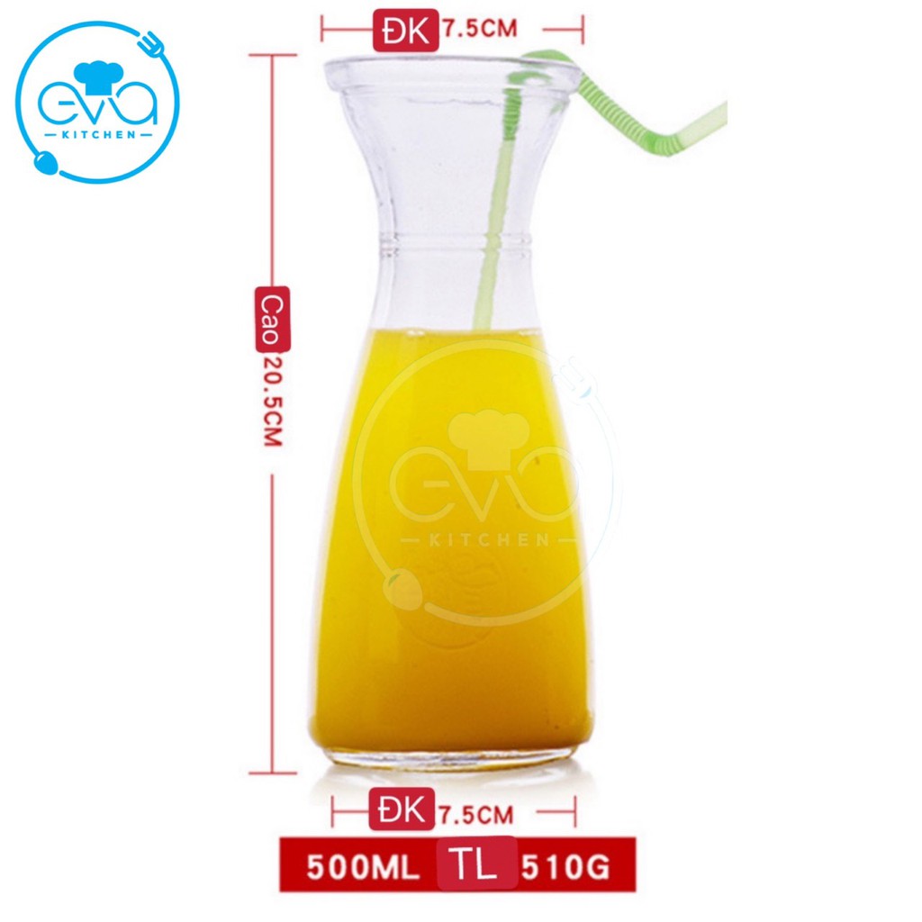 Combo 2 Ly Thuỷ Tinh Đựng Sinh Tố Trà Sữa Dáng Eo Lớn 500 ML Và Eo Nhỏ 350 Ml M1424