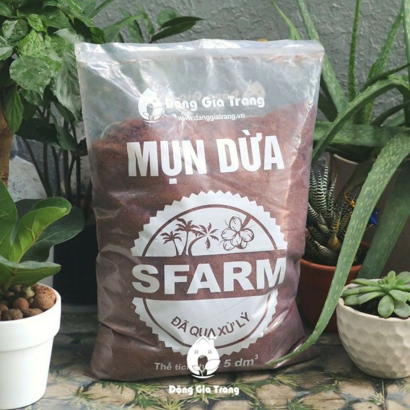 Sơ Dừa SFARM  Bao 20dm  Đã Qua Xử Lý Sạch Sẽ Trồng Rau Và Hoa