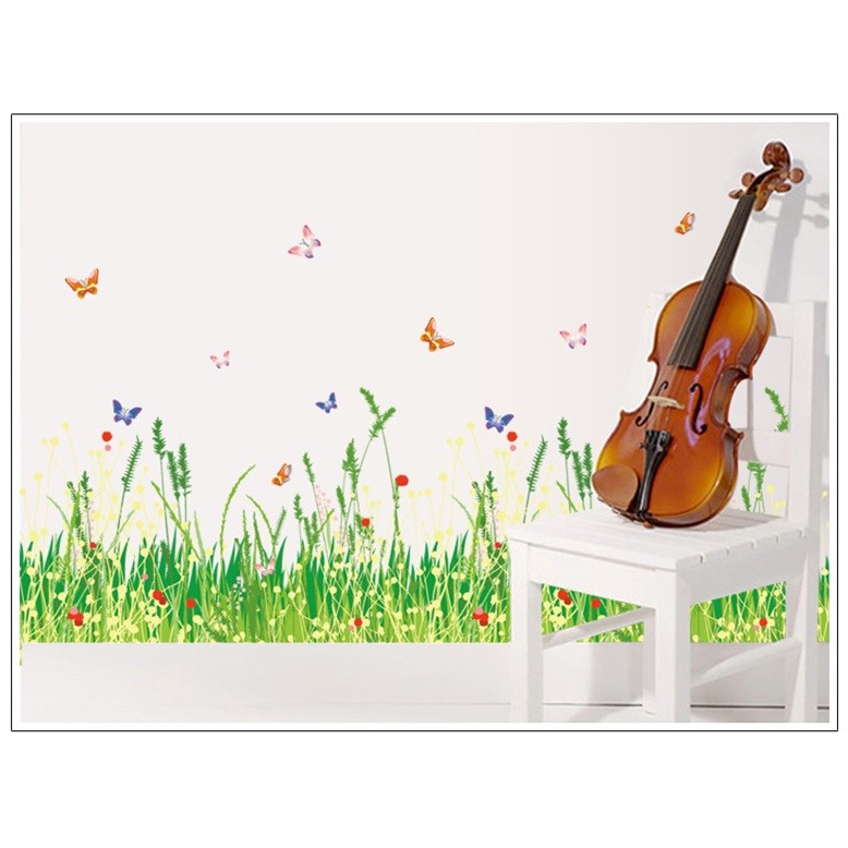 Decal dán trang trí chân tường Hoa Liti - DCT002