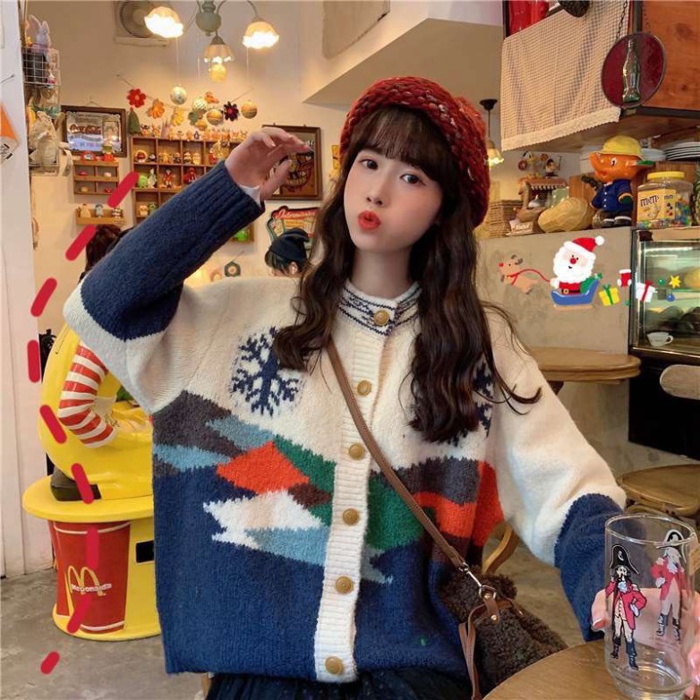 Cardigan len nữ dáng dài, áo khoác len hàn quốc màu đen trắng ngựa vằng LADY | BigBuy360 - bigbuy360.vn