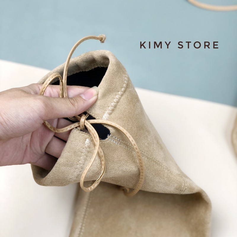Boot đùi nữ cổ cao da nỉ lộn gót 3cm chống xước-boots xuất Âu- Kimy Store