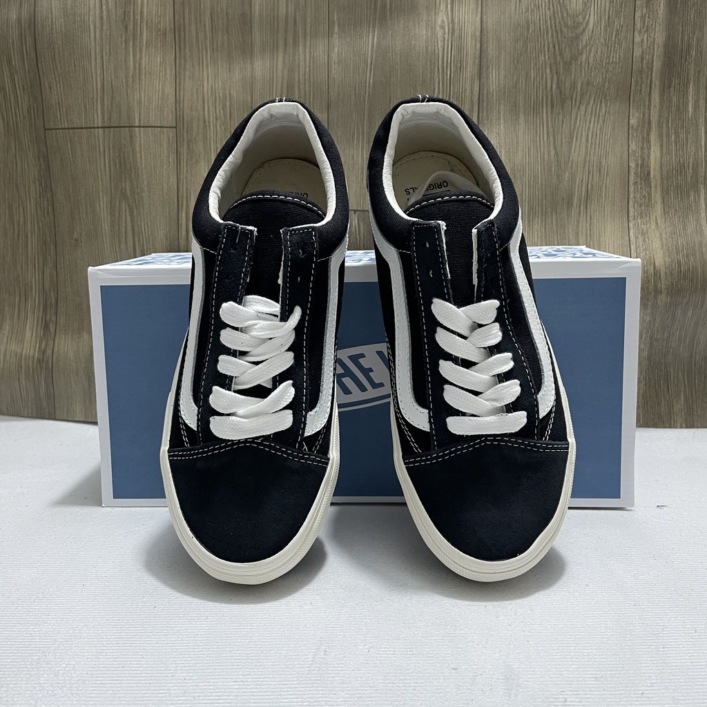 Giày thể thao nam nữ 𝗩𝗮𝗻𝘀 Vault Old Skool - Giày 𝗩𝗮𝗻𝘀 Old Skool màu đen vải canvas cao cấp Full Bill Box