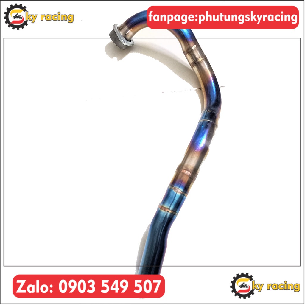 Cổ pô inox 304 lên màu dành cho dòng xe Ext 135, Ext 150