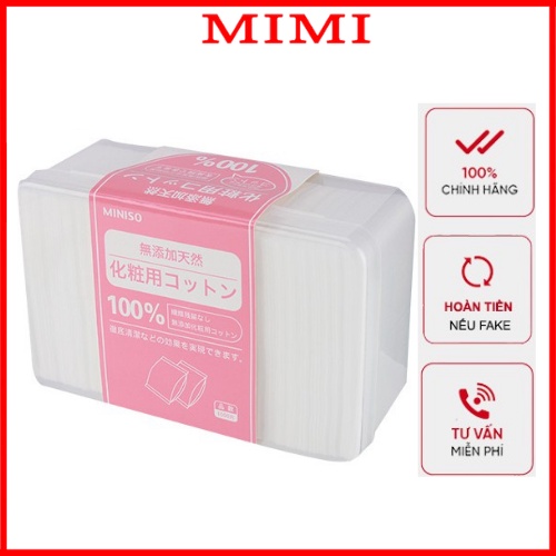 Bông tẩy trang MINISO Hộp 1000 miếng -  Hàng Nhật Bản Cao Cấp