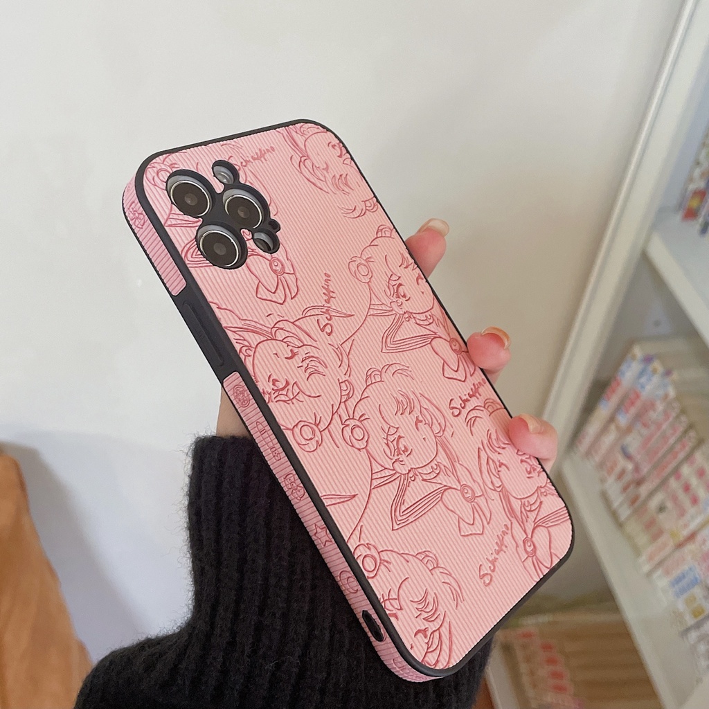 Ốp Điện Thoại Da Chống Sốc Họa Tiết Thủy Thủ Mặt Trăng Cho iPhone 13/12/11/X/8/7P