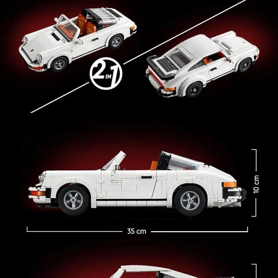 New Đồ chơi Lắp ráp Mô hình 99912 Porsche 911 Turbo 1458Pcs White Super Sport Car Compatible 10295