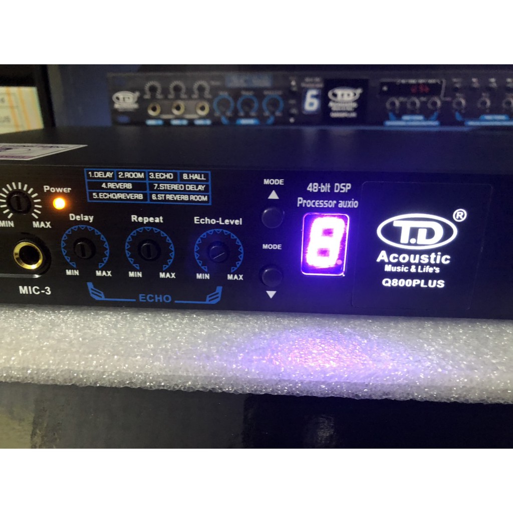 Vang cơ lai số cao cấp TD acoustic Q800PLUS , tiếng sáng , nhại hay, chống hú, có blutooth , echo ... - tăng 2 dây canon