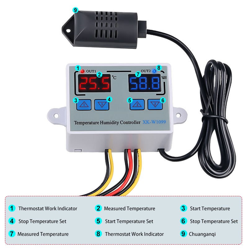 Thiết Bị Điều Chỉnh Nhiệt Độ Và Độ Ẩm XK-W1099