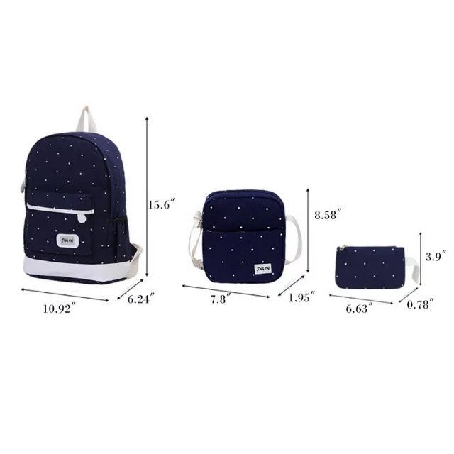 BỘ BA MÓN BALO TÚI XÁCH,BALO CHẤM BI THỜI TRANG,BA LÔ CAO CẤP,BALO VẢI BỐ,BA LÔ CANVAS,BALO ĐẸP,BALO NỮ,BALO TEEN,BALORE