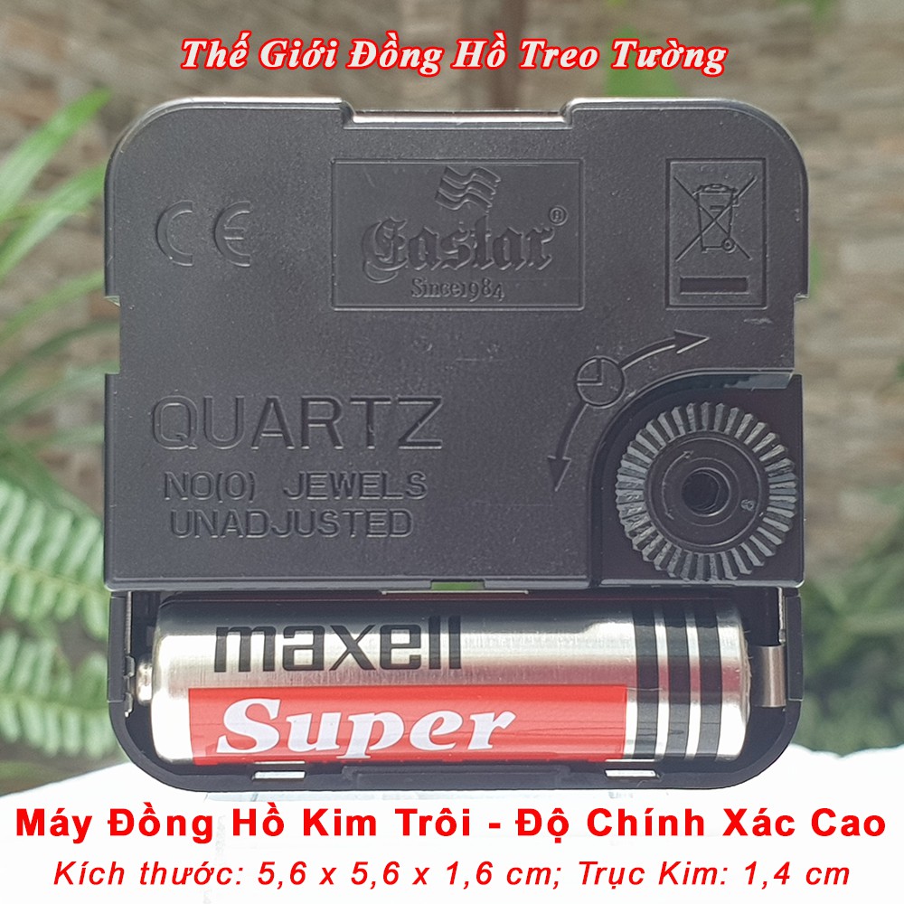 Máy Đồng Hồ Treo Tường KIM TRÔI Cao Cấp EASTAR – Kim Màu ĐEN Có DẠ QUANG - Bảo Hành 1 Năm – Tặng Pin Maxell