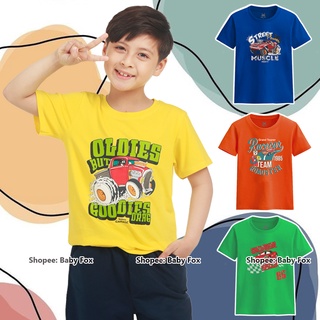 Áo thun bé trai 100% cotton loại tốt, áo phông thương hiệu BABY FOX, hình xe hơi, size nhỏ, trung, đại (ATN) d