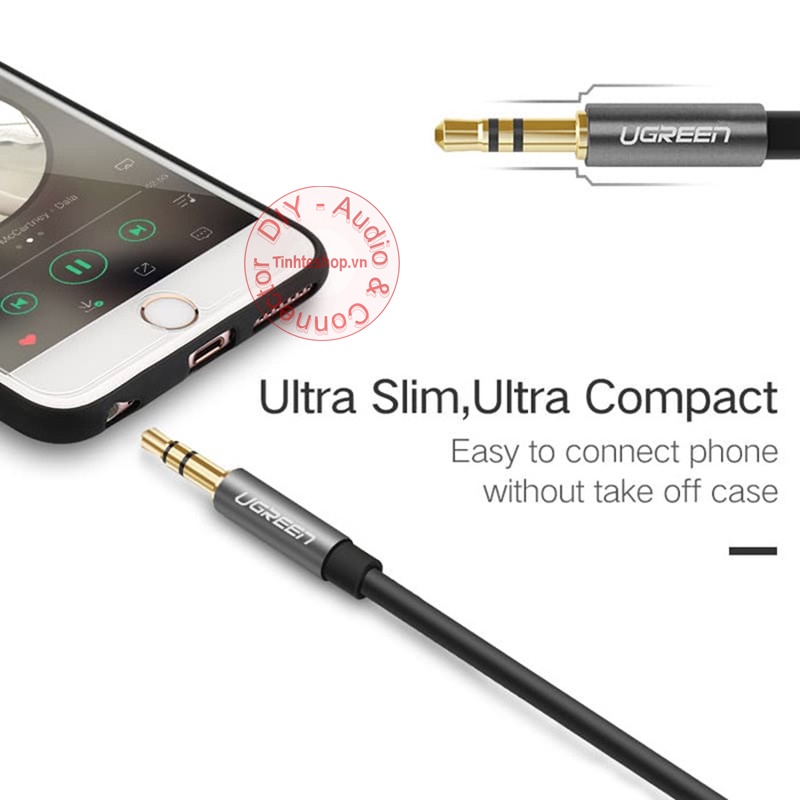 Cáp 3.5 nối dài 1M đến 5M Ugreen AV118 - Dây 3.5mm đực sang cái nối dài cho tai Nghe Loa
