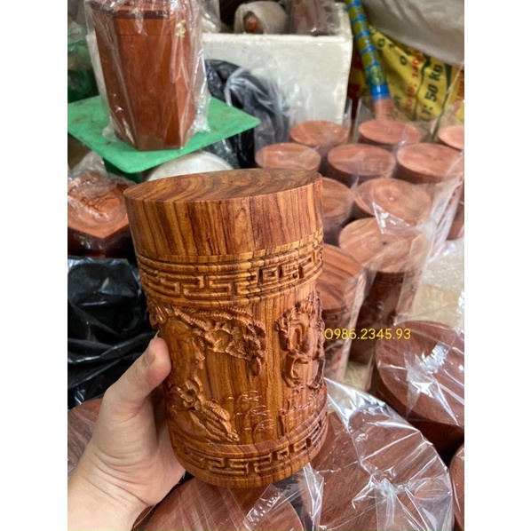 Hộp trè nguyên khối gỗ hương