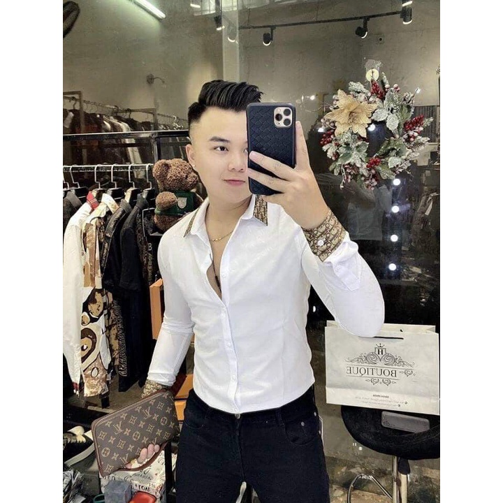 ÁO SƠ MI NAM TAY DÀI CHẤT LỤA MỀM MÁT PHỐI HỌA TIẾT ĐƠN GIẢN CAO CẤP