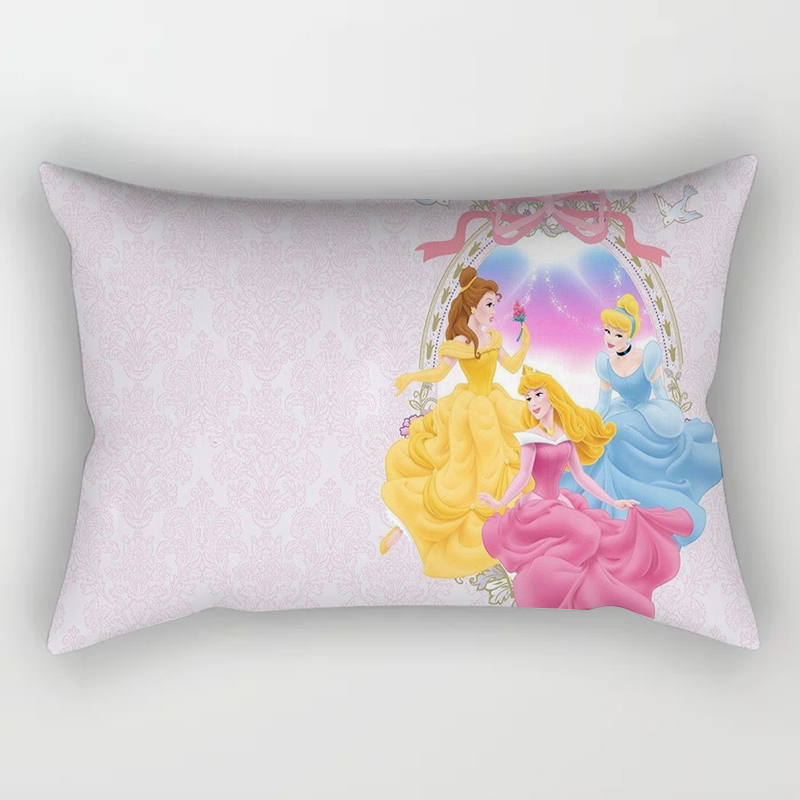 Vỏ gối chữ nhật 30x50 họa tiết công chúa Disney trang trí nhà cửa nội thất