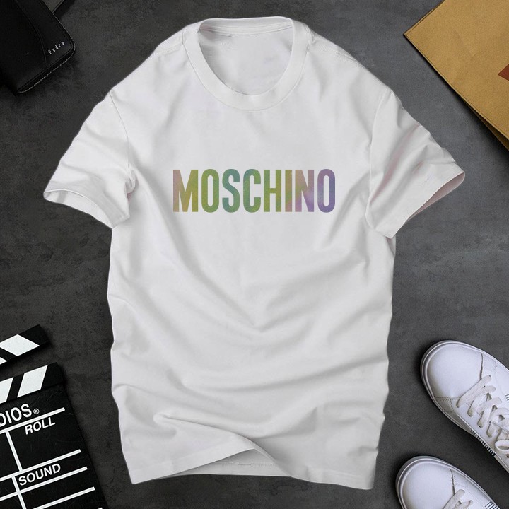 Áo thun nam cổ tròn Moschino Phản quang 7 màu cá tinh , lịch lãm - Vải dầy dặn con giãn tốt | Ur sport