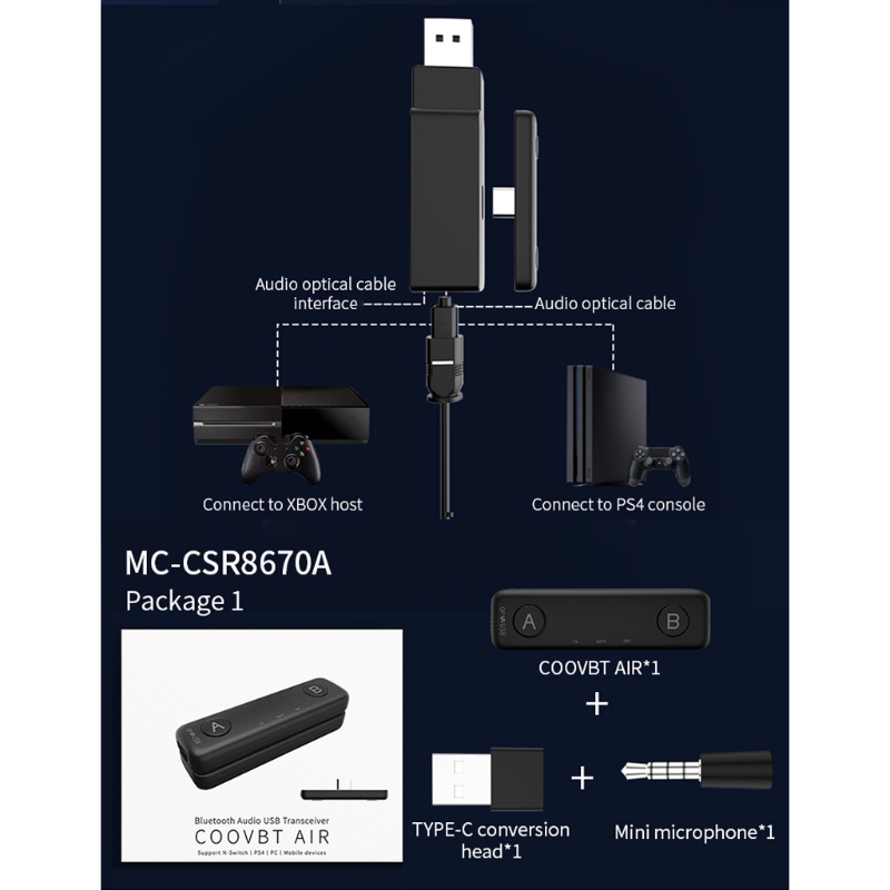 Bộ Thu Phát Bluetooth Cho PS5 Switch PC Và Phụ Kiện