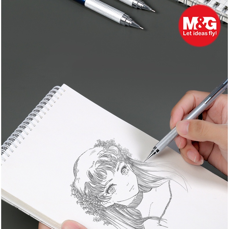 Bút chì kim kỹ thuật Drafting chuyên nghiệp AMPH7201 thân bút có tay cầm kim loại sản phẩm bút chì cơ cao cấp