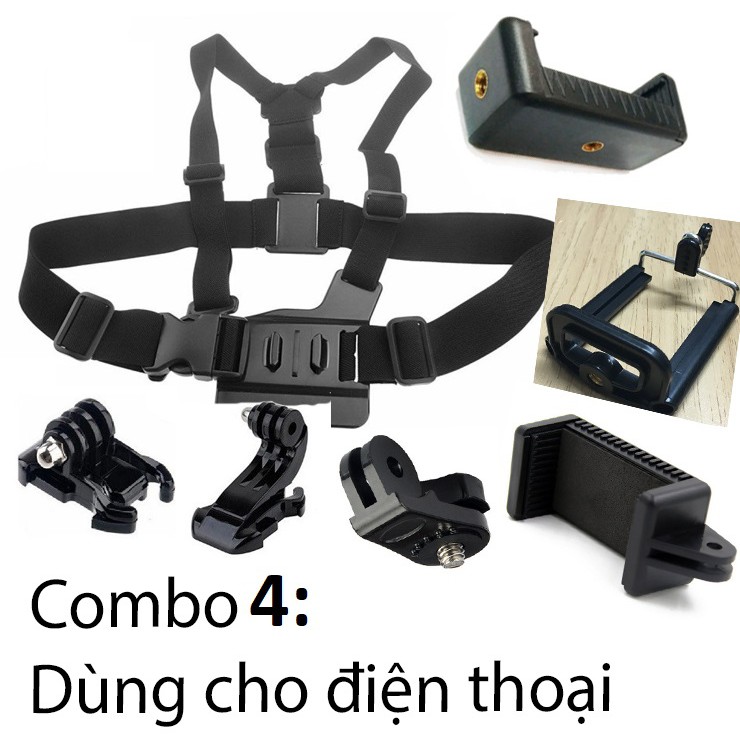 ✔️ Đai Dây Đeo Ngực chuẩn Gopro cho Điện thoại và Action camera thể thao. Đai đeo người Eken Gopro Andoer Sjcam Xiaomi.