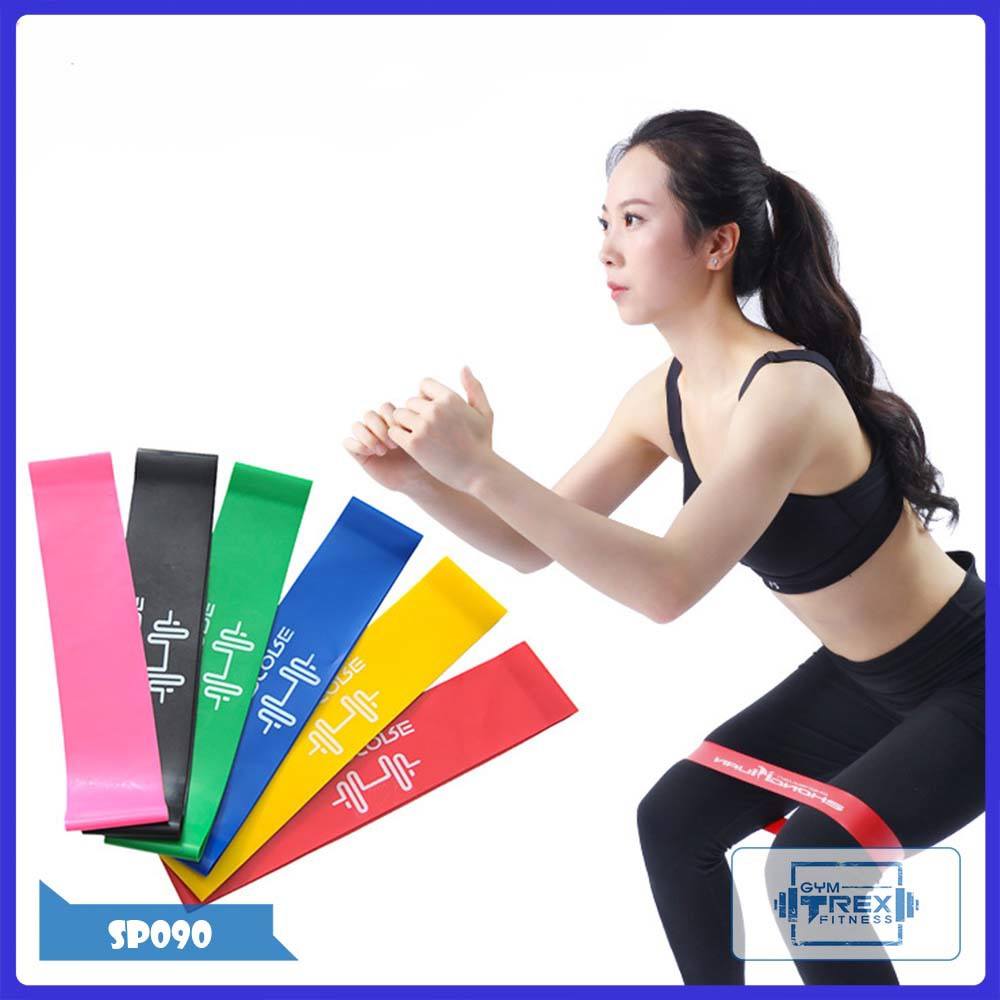 Bộ 6 dây kháng lực miniband REDCORE SP090, Dây cao su tập chân mông yoga [Gym T-Rex]