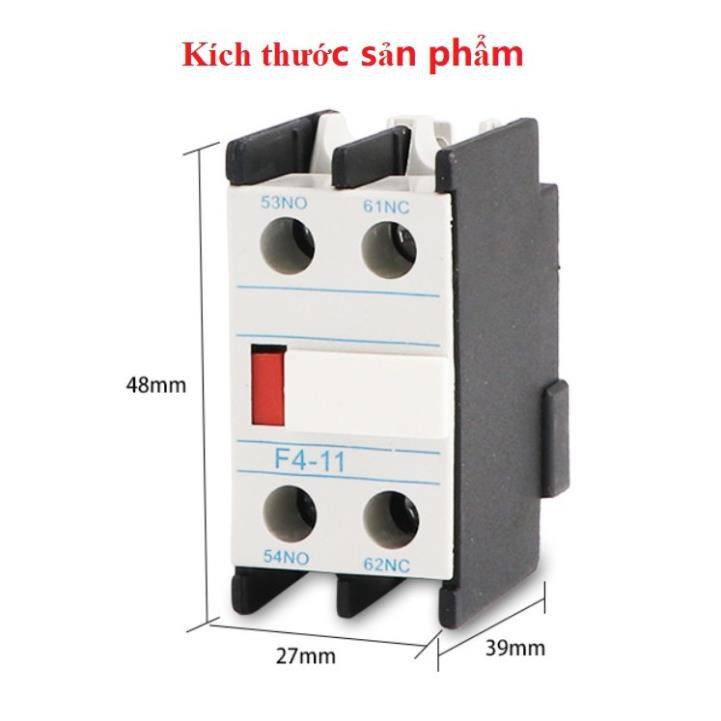 Tiếp điểm phụ contactor 1NO + 1NC - F4-11, LA-11, Tiếp điểm phụ mặt trên của khởi động từ -TBĐ
