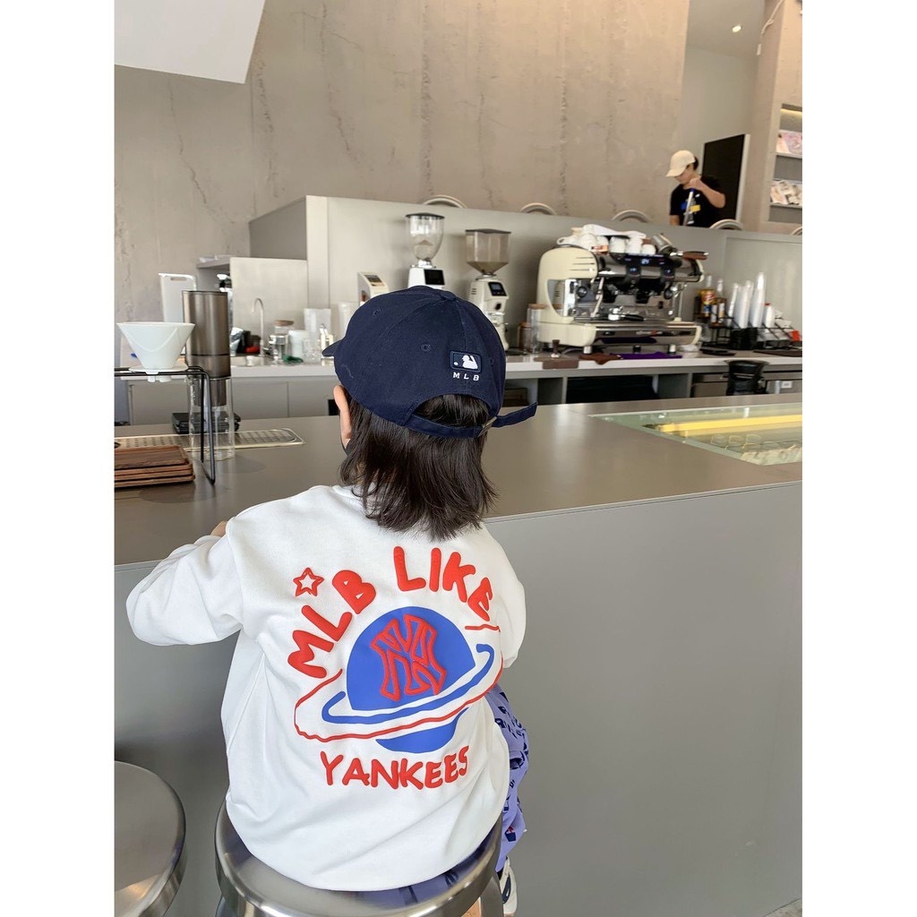 Áo nỉ sweater MLB địa cầu cho bé , áo nỉ cổ tròn trẻ em unisex , TP KID