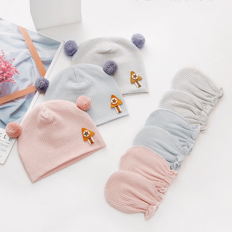 Bộ Găng Tay Và Mũ Beanie Mềm Mại Chống Trầy Làm Phụ Kiện Chụp Ảnh Cho Bé Sơ Sinh