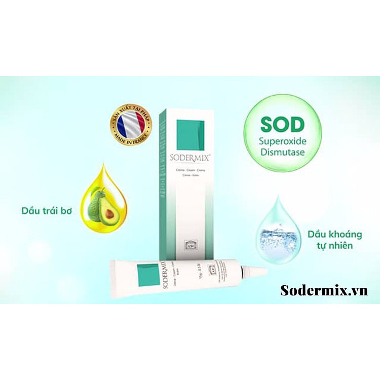 Sodermix Cream 15g Dùng cho sẹo lồi, sẹo phì đại, chàm Sodemix _Khánh Tâm ! !