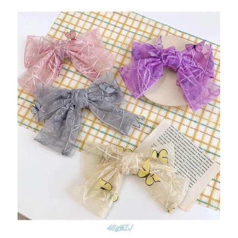 [sỉ 6,5k] Cặp tóc, kẹp tóc nơ lụa cao cấp to đẹp xuất sắc 🥰
