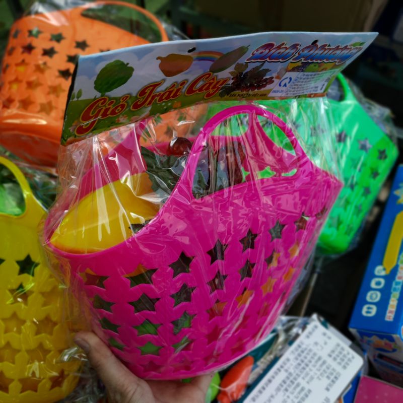 Giỏ trái cây mini đồ chơi đầu hàng bé gái hàng Việt Nam nhựa đẹp