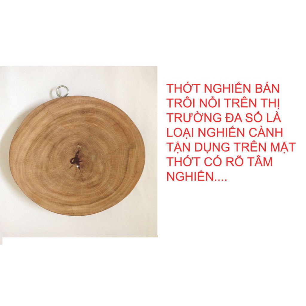 [ Tặng Giỏ Treo ] Đường Kính 24cm x 2-3-4cm Thớt Nghiến Không Tâm | BigBuy360 - bigbuy360.vn
