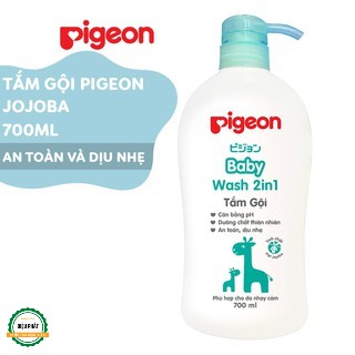 ⚡️ Sữa Tắm Gội Dịu Nhẹ Pigeon 700ml 2in1 Hoa Hướng Dương (Vàng) / Jojoba (Xanh)