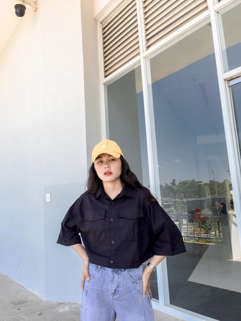 [Mã WASKT304 giảm 15% tối đa 30K đơn 99K] [hình thật độc quyền] Croptop sơ mi ulzzang 2 túi hộp | BigBuy360 - bigbuy360.vn