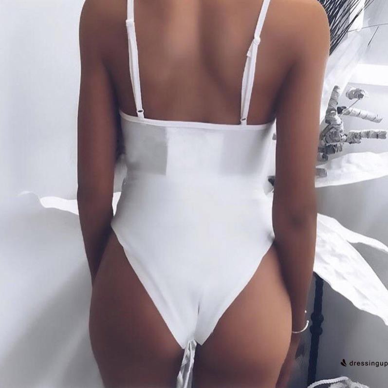 d❃♪Women One Piece Bandage Bikini Push Up Monokini Swimsuit Bathing Suit Swimwear ་