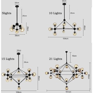 Đèn Chùm Phân Tử 15 bóng hàng chuẩn chất lương