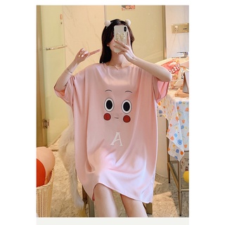 Đầm Suông Nữ Chất Cotton Mềm Mát Tay Lỡ Form Rộng Basic Hình In Mặt Cười Dễ Thương Tới 70kg Hot Trending TTDS0226