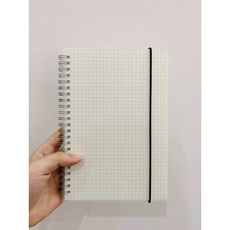 Sổ Tay Dotted Notebook Chấm Bi - Sổ Gáy Xoắn Bìa Nhựa Basic - Sổ Tay Bullet Journal - Sổ Grid Ô Vuông