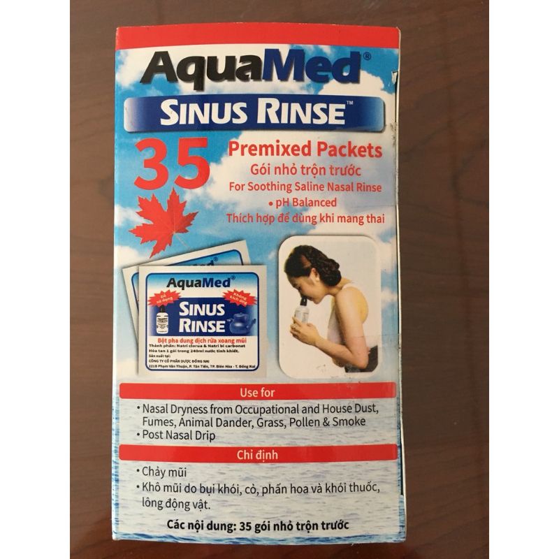 Muối rửa mũi xoang Aquamed (Hộp 35 gói)