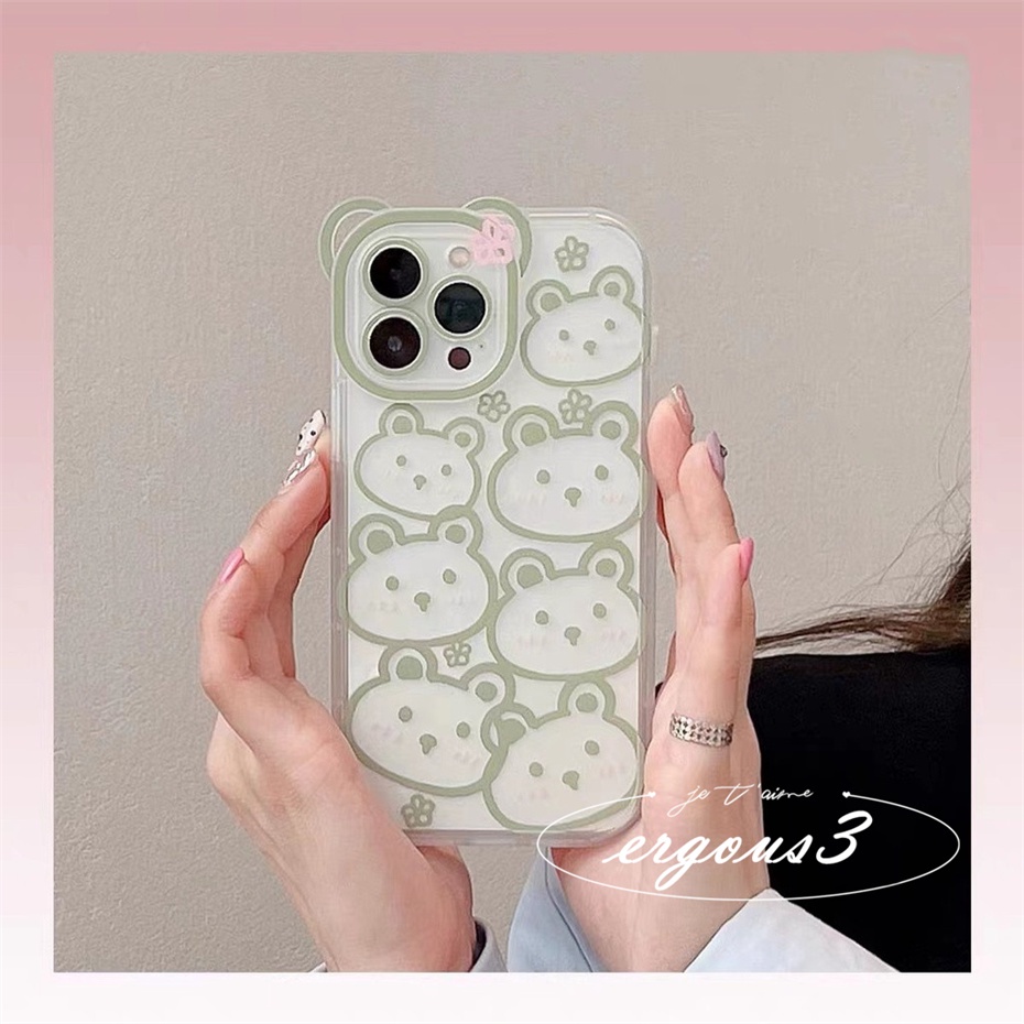 Ốp Điện Thoại Mềm In Hình Gấu Cho iPhone 14 13 12 11 Pro Max SE2020 X XR Xs Max 7 8 6 6s Plus