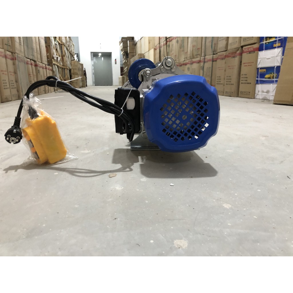 Tời điện HiKari HR 3500, 3,5 KW, 220v, Madein Thái lan   màu xanh trắng, đặt trên cao hoặc mặt đất.