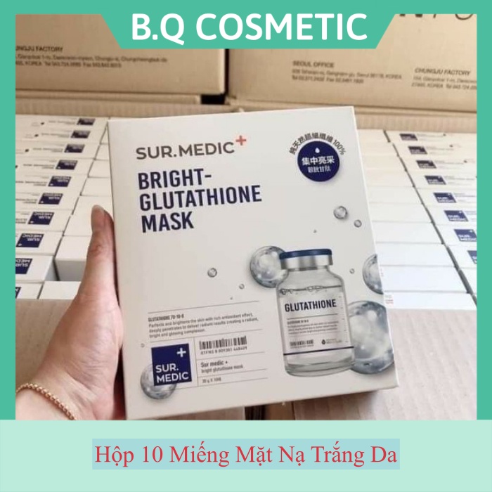 Hộp 10 Miếng Mặt Nạ Trắng Da - Mask SurMedic Glutathione