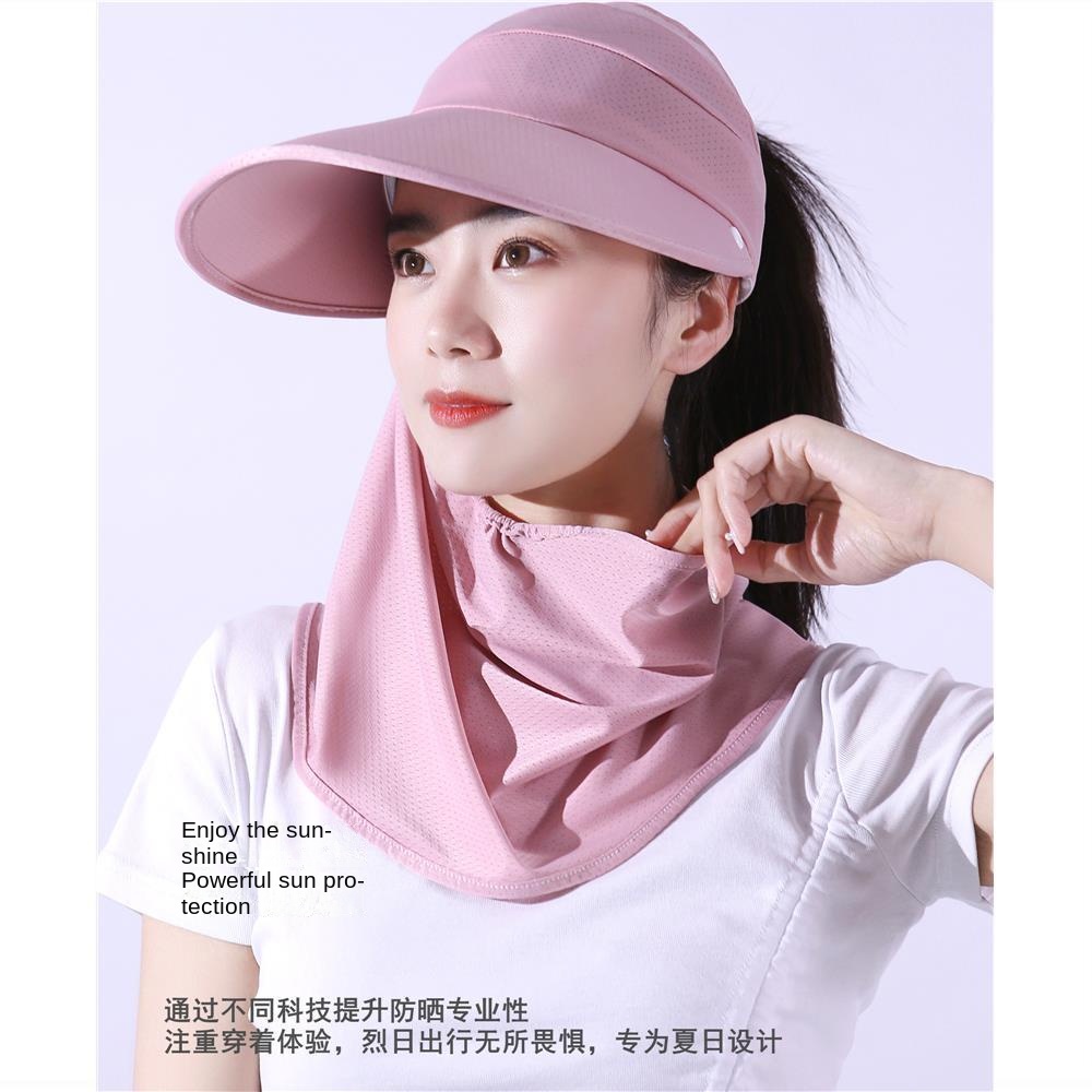 Mũ Chống Nắng Kèm Khẩu Trang Che Mặt Bảo Vệ Toàn Diện Chống Tia Cực Tím Tiện Dụng Cho Nữ