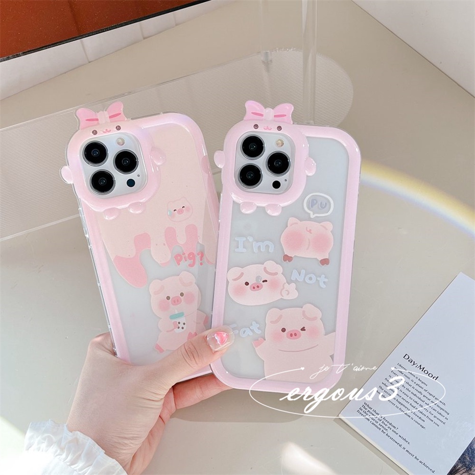 Ốp Điện Thoại Mềm Hình Heo Hồng Cho iPhone 14 13 12 11 Pro Max SE2020 X XR Xs Max 7 8 6 6s Plus