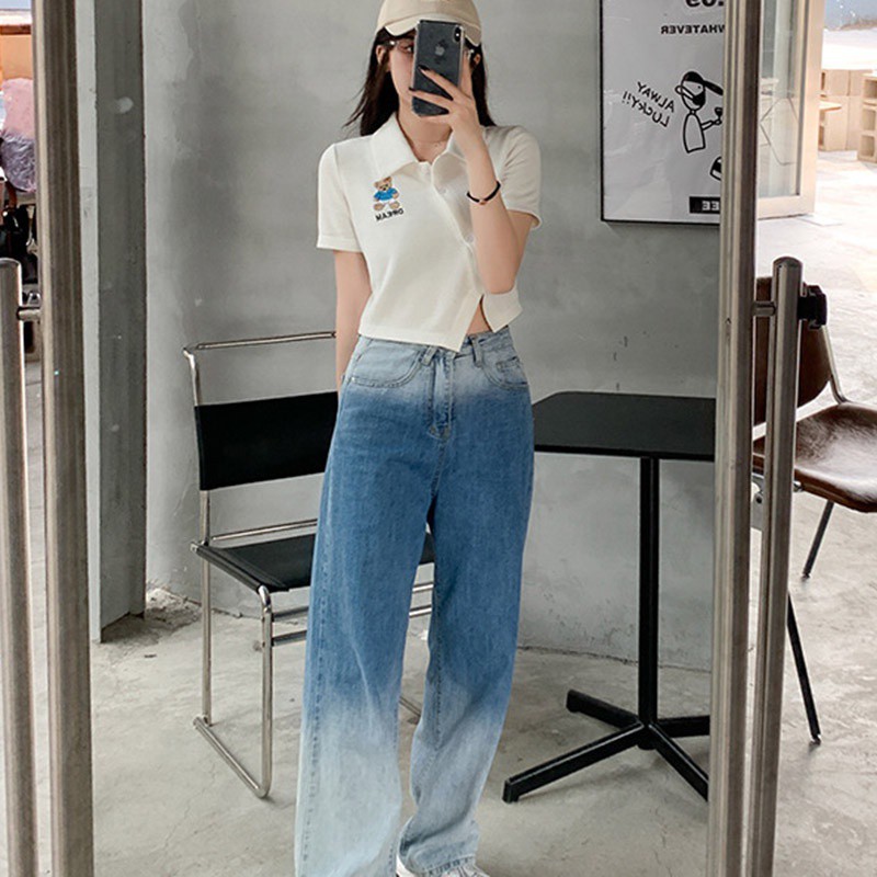 Áo croptop nữ polo đính cúc cách điệu vạt chéo cực xinh