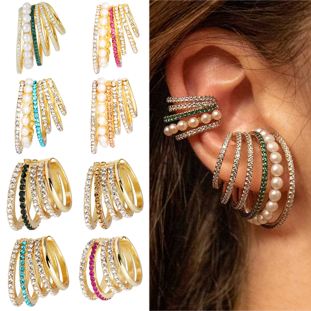 1 Khuyên Vành Tai Hình Chữ C Đính Đá Thời Trang Cho Nữ